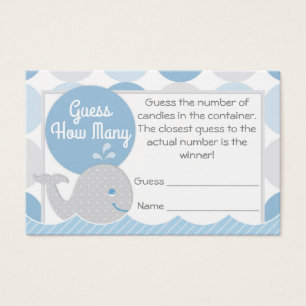 Baleine Baby shower Devine Combien De Carte De Jeu