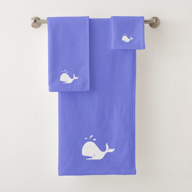 Baleine blanche sur fond bleu clair (En situation)