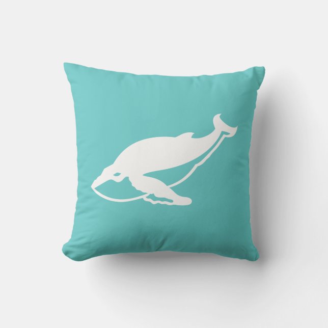 baleine blanche sur oreiller bleu sarcelle (Recto)