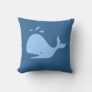 baleine bleu CARTOON sur coussin bleu moyen
