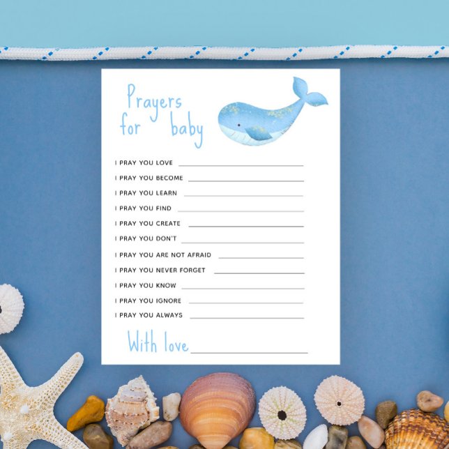 Baleine bleue à l'aquarelle - prières pour bébé (Créateur téléchargé)