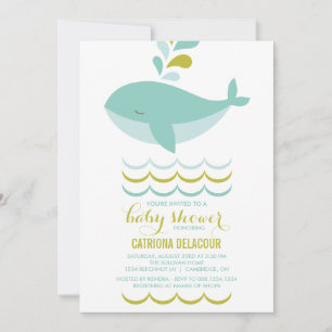 BALEINE BLEUE CUTE C'EST UNE INVITATION BABY SHOWE