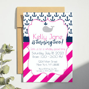 Baleine bleue Invitation d'anniversaire