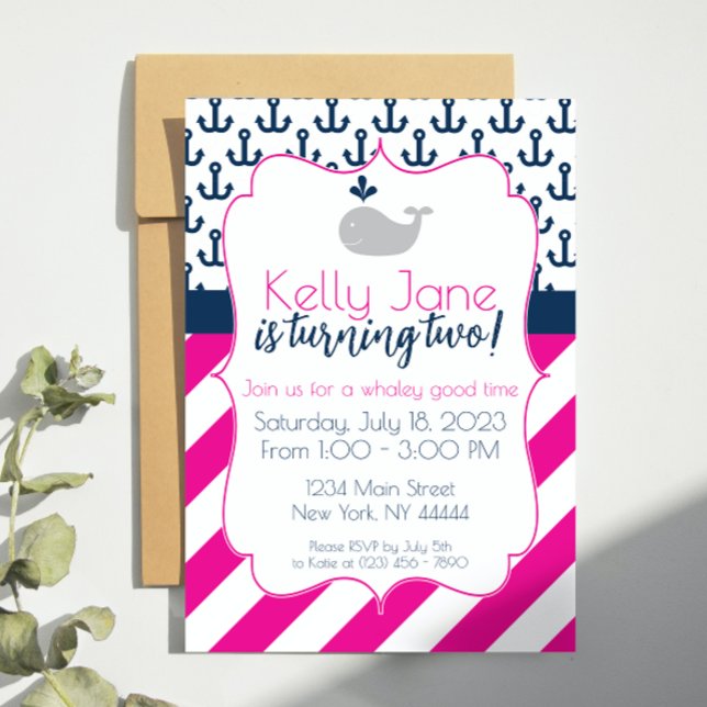 Baleine bleue Invitation d'anniversaire (Créateur téléchargé)