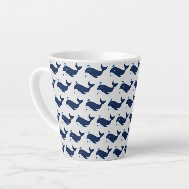 Baleine bleue, Mug latte nautique (Angle gauche)