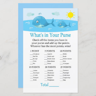 Baleine Ce qui est dans votre baby shower de jeu d