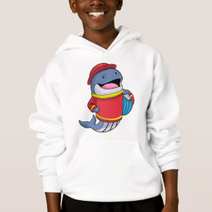 Baleine comme pompier avec tuyau