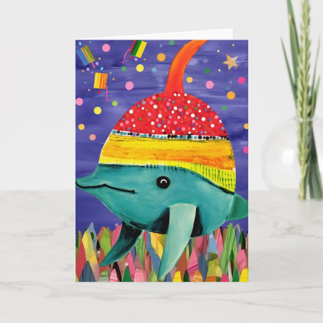 Baleine de fête : Carte Anniversaire de enfant mig (Devant)