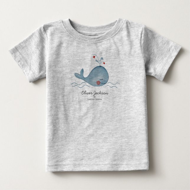 Baleine de mer mignonne | Bébé garçon | T-shirt (Devant)