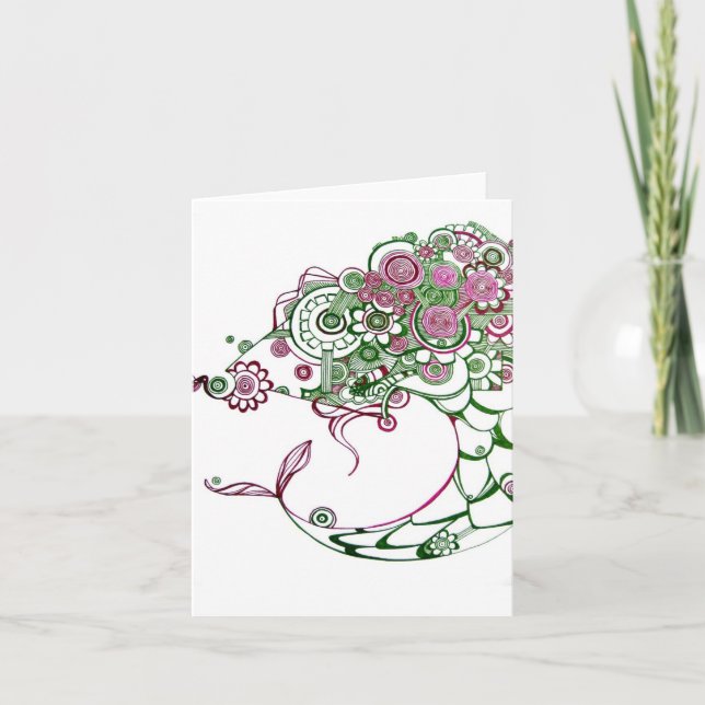 Baleine d'un Carte pour notes blanc de poisson (Devant)