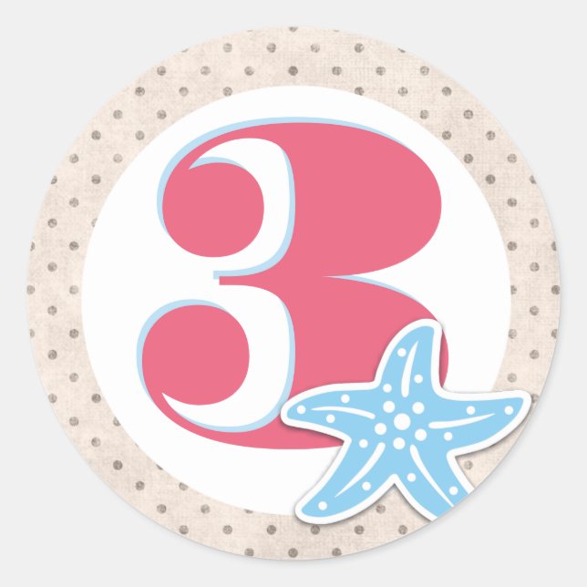 Baleine d'un Stickers Round Anniversaire (Devant)