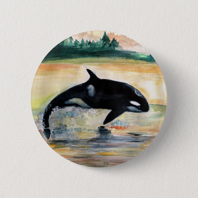 Baleine en saute Wild Orca Round Badge (Devant)