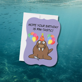 Baleine fantastique avec ballons et carte d'annive