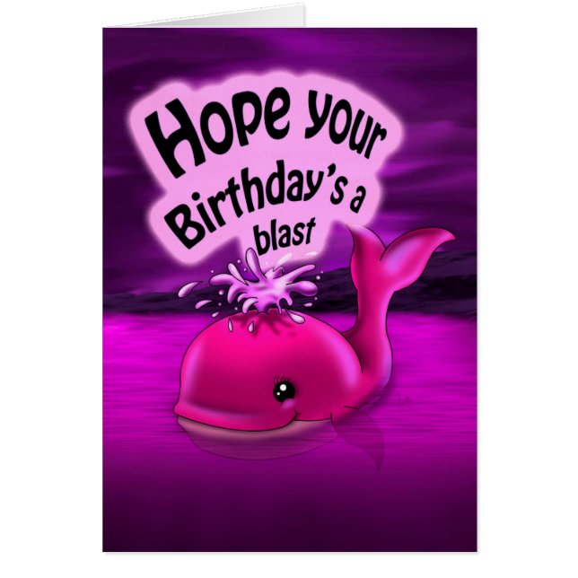 Baleine Hot rose mignonne Anniversaire (Devant)