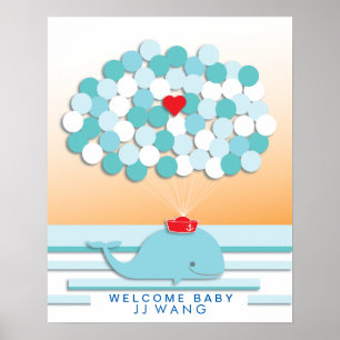 Baleine Livre d'or pour une baby shower à imprim