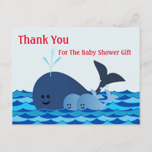 Baleine, Merci Twins Baby shower carte postale