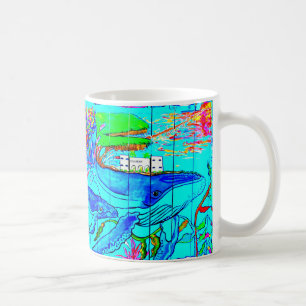 baleine mère avec tasse de café bébé