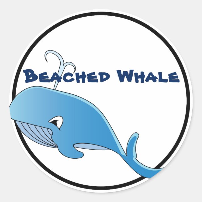 Baleine - Sticker rond classique,  brillant (Devant)