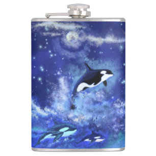 Baleine tueuse Flacon Bleu Pleine lune nuit