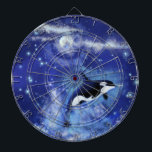 Baleine tueuse sur Cible de flechettes de Pleine l<br><div class="desc">Baleines tueuses en Pleine lune</div>