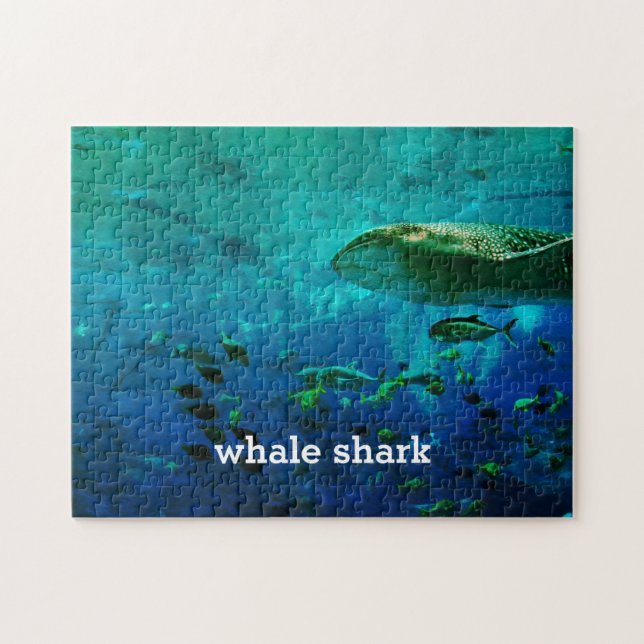Baleine vintage requin Bleu Océan Jigsaw Puzzle (Horizontal)