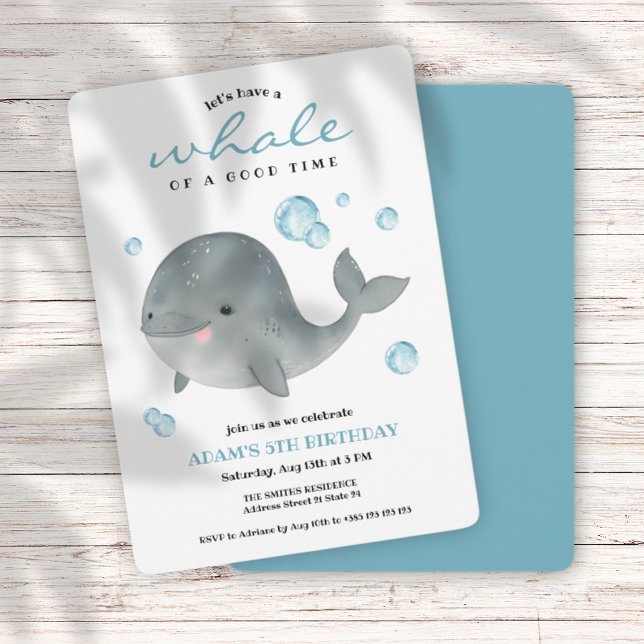 Baleines Été Anniversaire Fête Invitation (Créateur téléchargé)