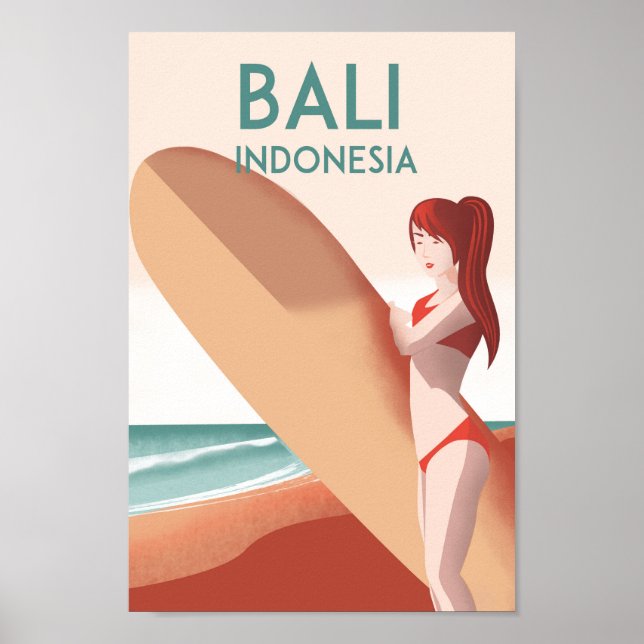Bali Indonesia vintage travel poster (Devant)