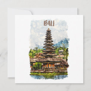 Bali Indonésie Ulun Danu Beratan Carte de voeux