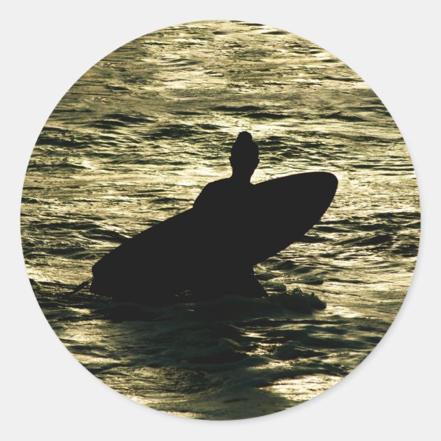 Bali Surf Golden Hour Round Sticker (Devant)