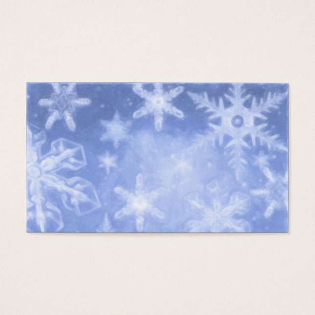 Balise bleue Crystalline Snowflake Carte de visite (Devant)