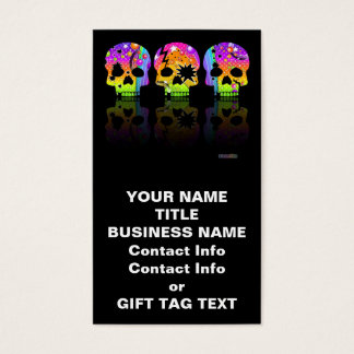 Balise cadeau, Carte de visite - SKULLS POP ART