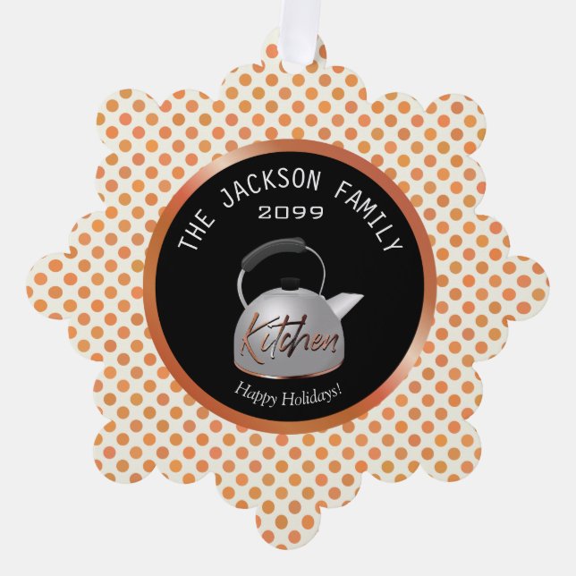 Balise cadeau de cuisine familiale - Ornement en p (Recto)