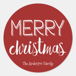 Balise cadeau de joyeux autocollant de Noël