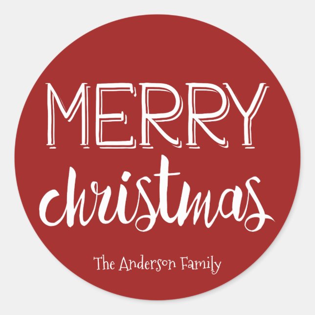 Balise cadeau de joyeux autocollant de Noël (Devant)