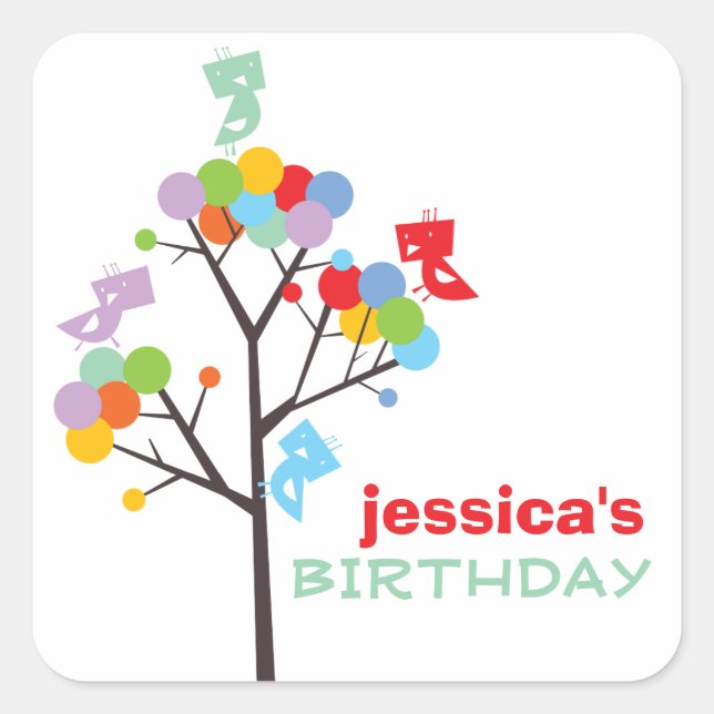 Balise cadeau Oiseaux de la fête Stickers Dot de c (Devant)