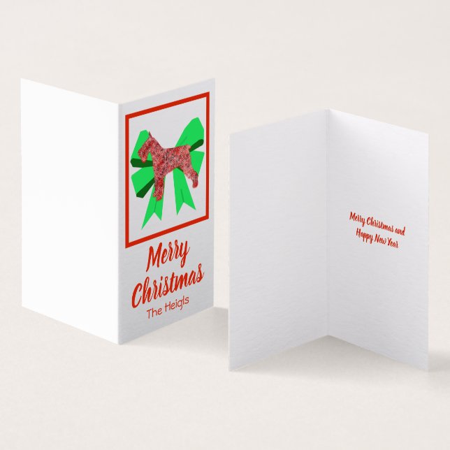 Balise cadeau Schnauzer Christmas Chig & Green Bow (Inside and Outside)