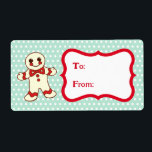 Balise cadeaux Cookies de Noël rétro Étiquettes<br><div class="desc">Un joli biscuit de Noël orne ce étiquette de Noël. Les designs sont issus de l'art original. Customisez le étiquette pour répondre à vos besoins,  modifier le texte,  etc... </div>