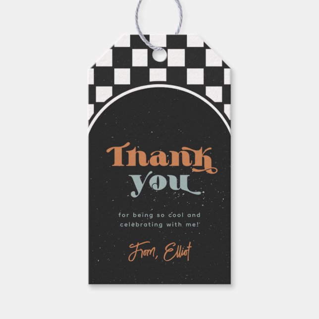 Balise cool Dude Favor | Étiquette cadeau de patin (Devant)