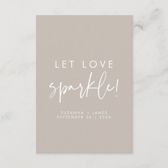 Balise de Mariage Sparkler Love Sparkle Taupe (Devant)