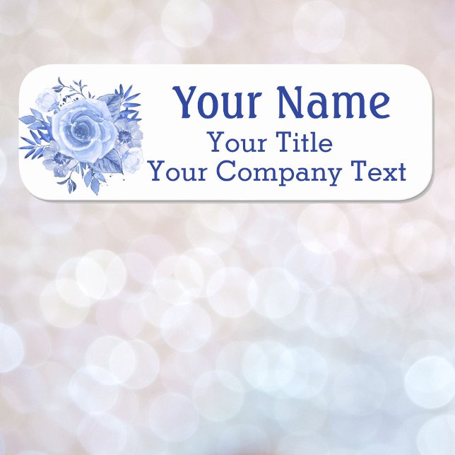 Balise de nom Bleu Rose Custom Text Badge (Créateur téléchargé)