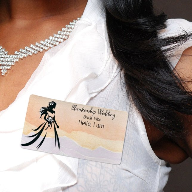 Balise de nom du Étiquette d'aquarelle colorée de  (custom sticker label wedding guest name tag)