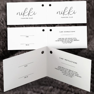 Balise de prix des vêtements blancs pliés modernes