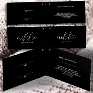 Balise de prix des vêtements noirs pliés modernes 