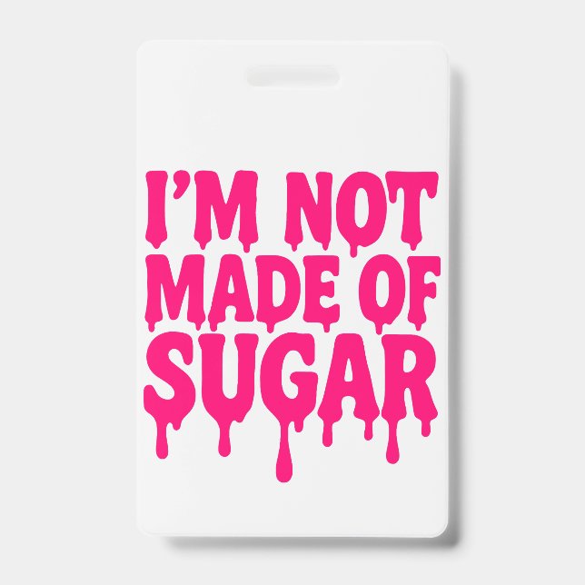 Balise d'identification de badge vertical rose néo (Face)