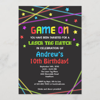 Balise laser Invitation d'anniversaire, Invitation
