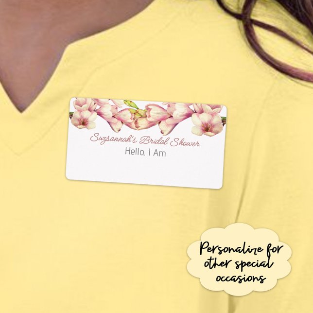 Balise Nom du Étiquette du papier de Fête des mari (Give a name to your guests with a beautiful floral paper label sticker name tag.)