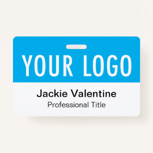 Balise Sky Blue PVC Badge Horizontal Staff ID Nom