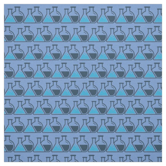 Balises Bleues Chimie Science Design Carrelé Tissu (Échantillon)