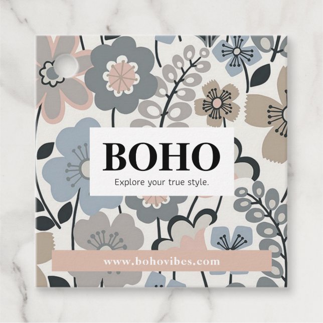 Balises Boho Hang, Étiquette de vêtements, Boutiqu (Devant)