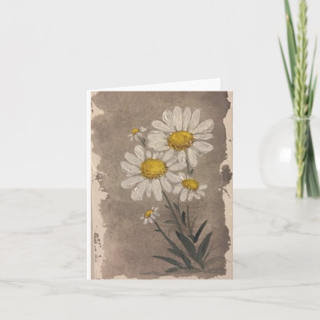 Balises d'aquarelle blanche - carte blanche pliée (Devant)